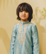 Luxe Blue Tissue Kurta Set