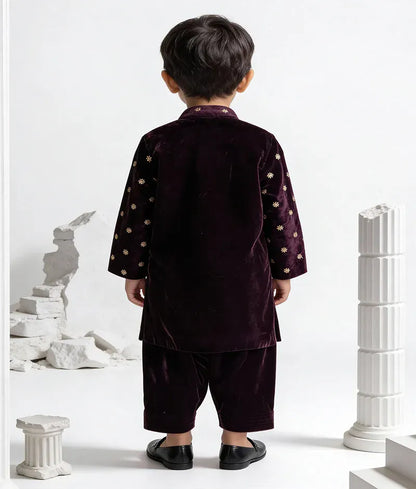 Luxe Burgundy Magic Velvet Kurta Set
