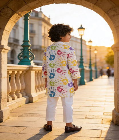 Luxe Festive Printed Kurta with Pant for Holi