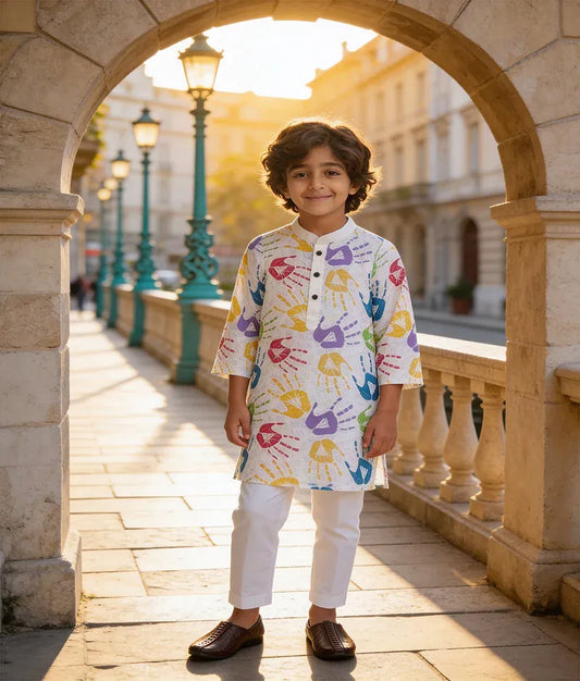 Luxe Festive Printed Kurta with Pant for Holi