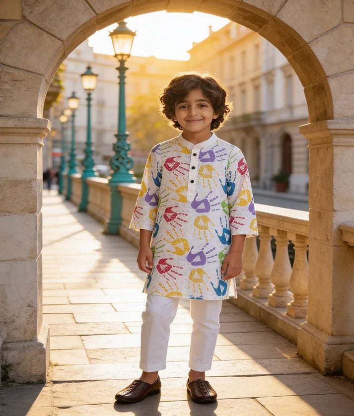 Luxe Festive Printed Kurta with Pant for Holi