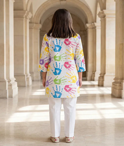 Luxe Festive Printed Kurti with Pant for Holi