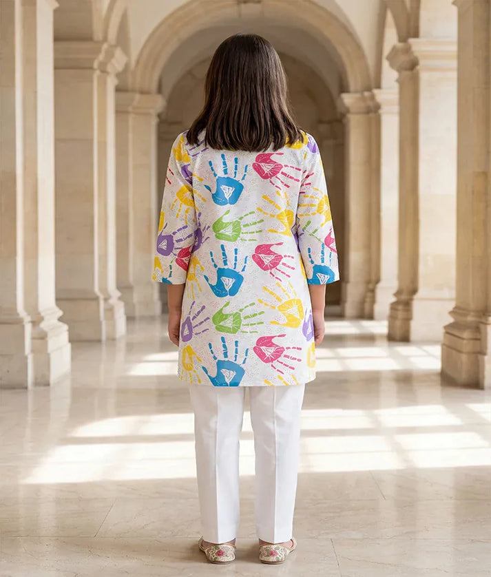 Luxe Festive Printed Kurti with Pant for Holi