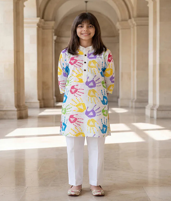 Luxe Festive Printed Kurti with Pant for Holi