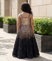 Luxe Gold & Black Sequence Gown