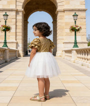 Luxe Golden Shimmer and Offwhite Glitter Elegance