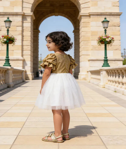 Luxe Golden Shimmer and Offwhite Glitter Elegance