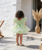 Luxe Green Butterfly Bloom Party Frock