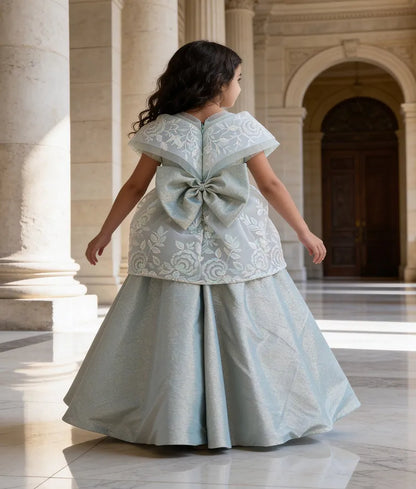 Luxe Green Embroidered Gown