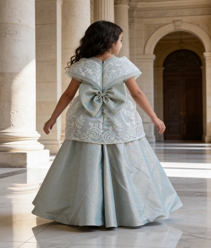 Luxe Green Embroidered Gown