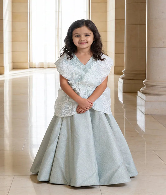 Luxe Green Embroidered Gown