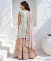 Luxe Green Embroidered Kurta Sharara Set