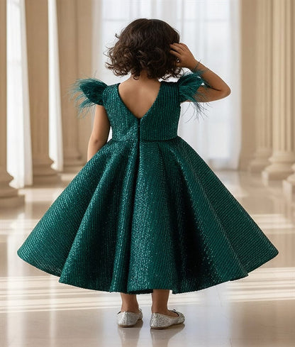 Luxe Green Sequence Embroidery Gown