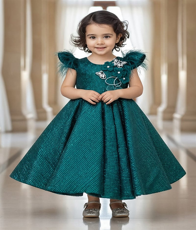 Luxe Green Sequence Embroidery Gown