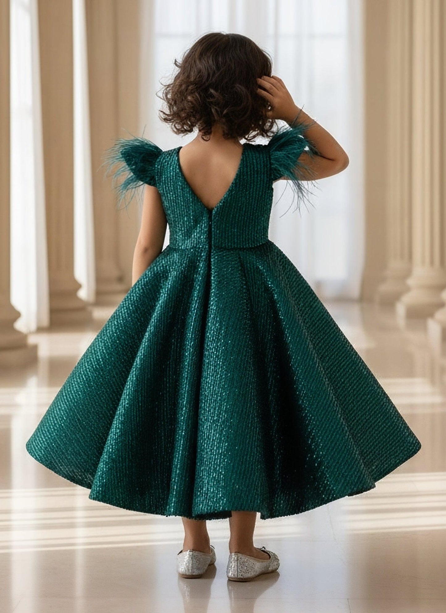 Luxe Green Sequence Embroidery Gown