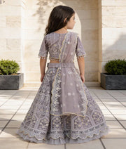 Luxe Grey Thread Lehenga for Girls