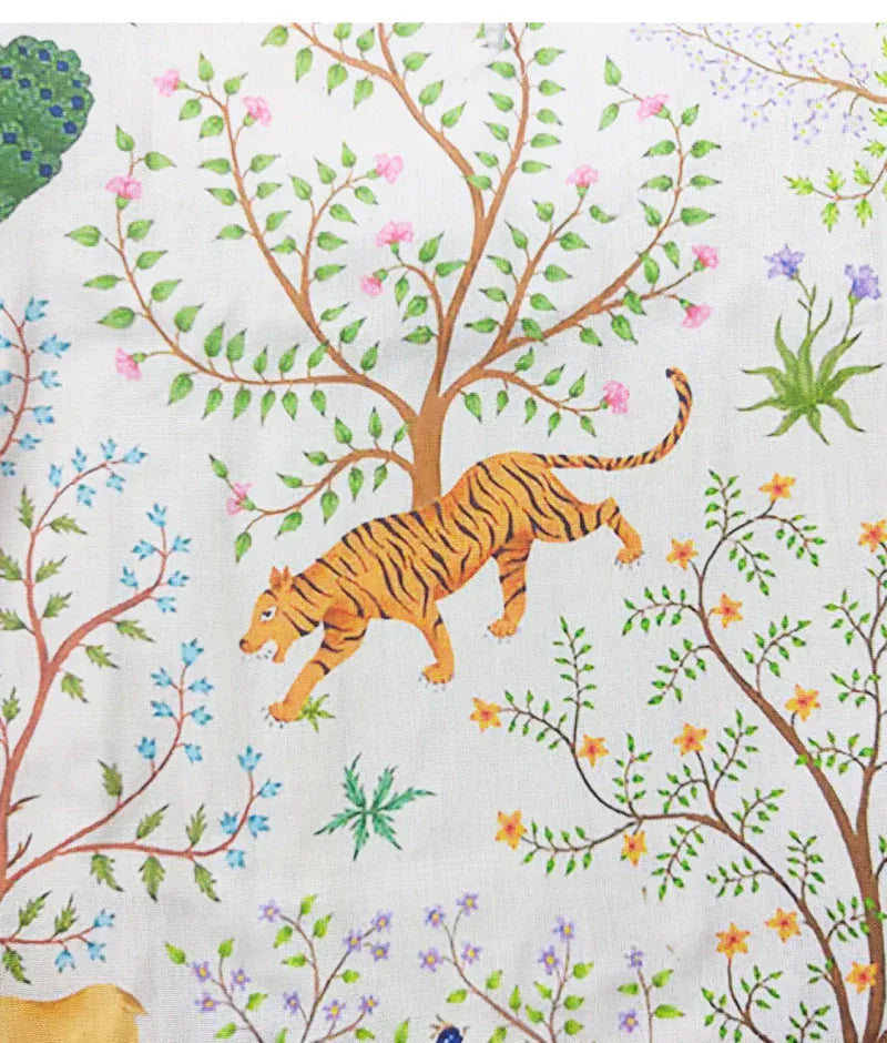 Luxe Ivory Animal Forest Printed Kurti with Dhoti