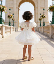 Luxe Ivory Organza Frock for Girls