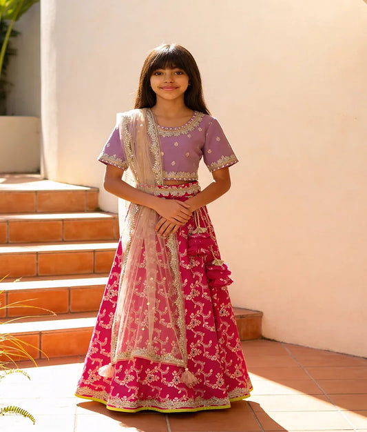 Luxe Lilac Brocade Choli lehenga Set