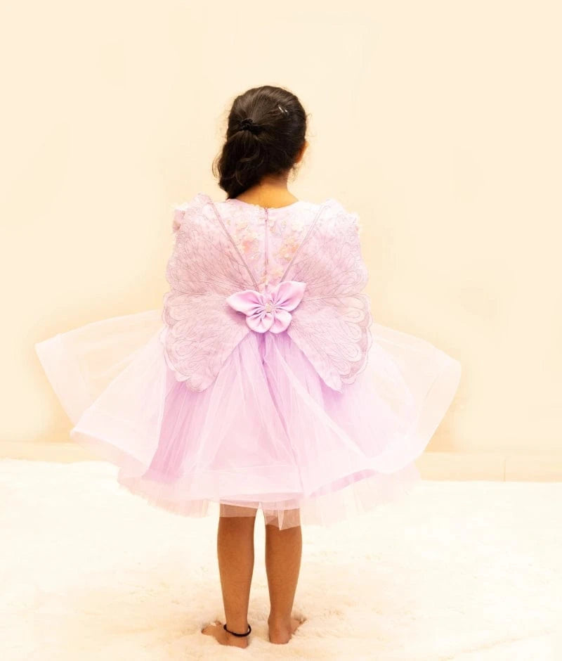 Luxe Lilac Butterfly Bloom Party Frock