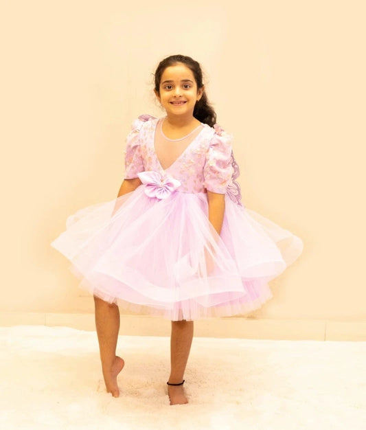 Luxe Lilac Butterfly Bloom Party Frock
