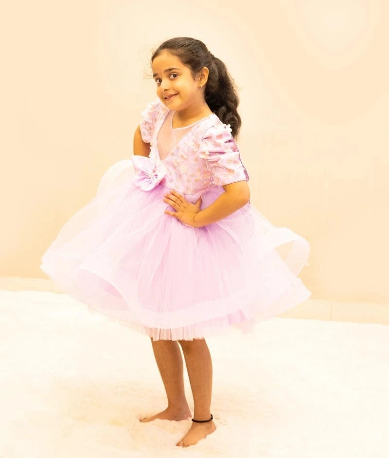 Luxe Lilac Butterfly Bloom Party Frock