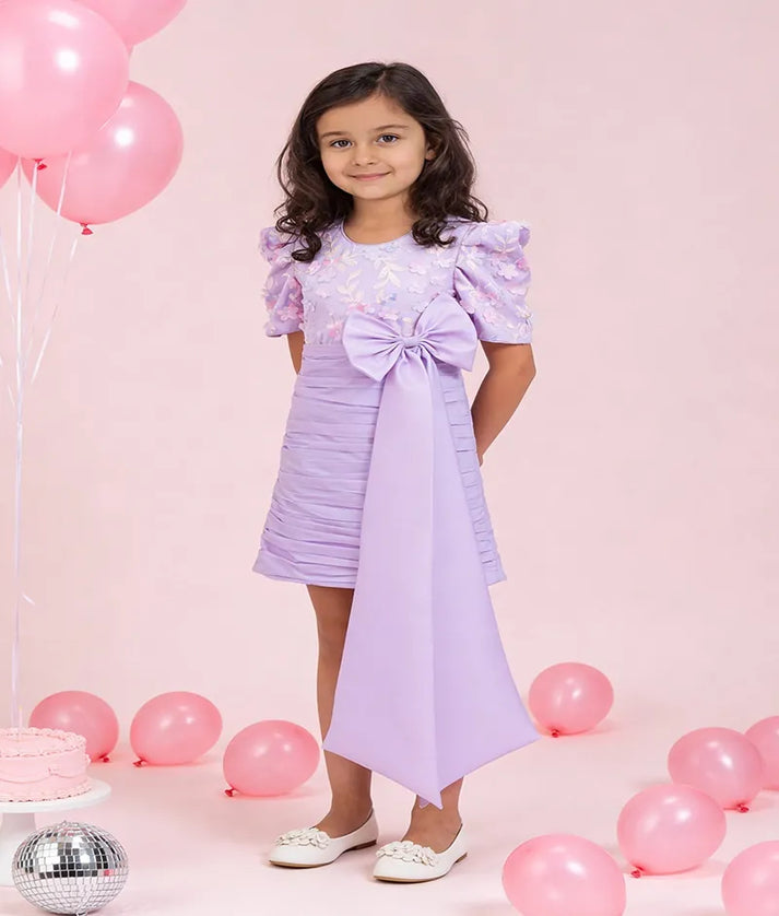 Luxe Lilac Embroidered Dress