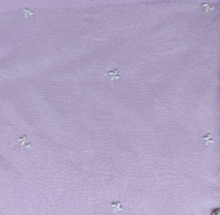 Luxe Lilac Embroidered Organza Kurti with Skirt