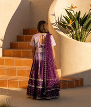 Luxe Lilac Faux Mirror Lehenga Choli Set