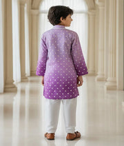 Luxe Lilac Ombre Embroidered Kurta Salwar