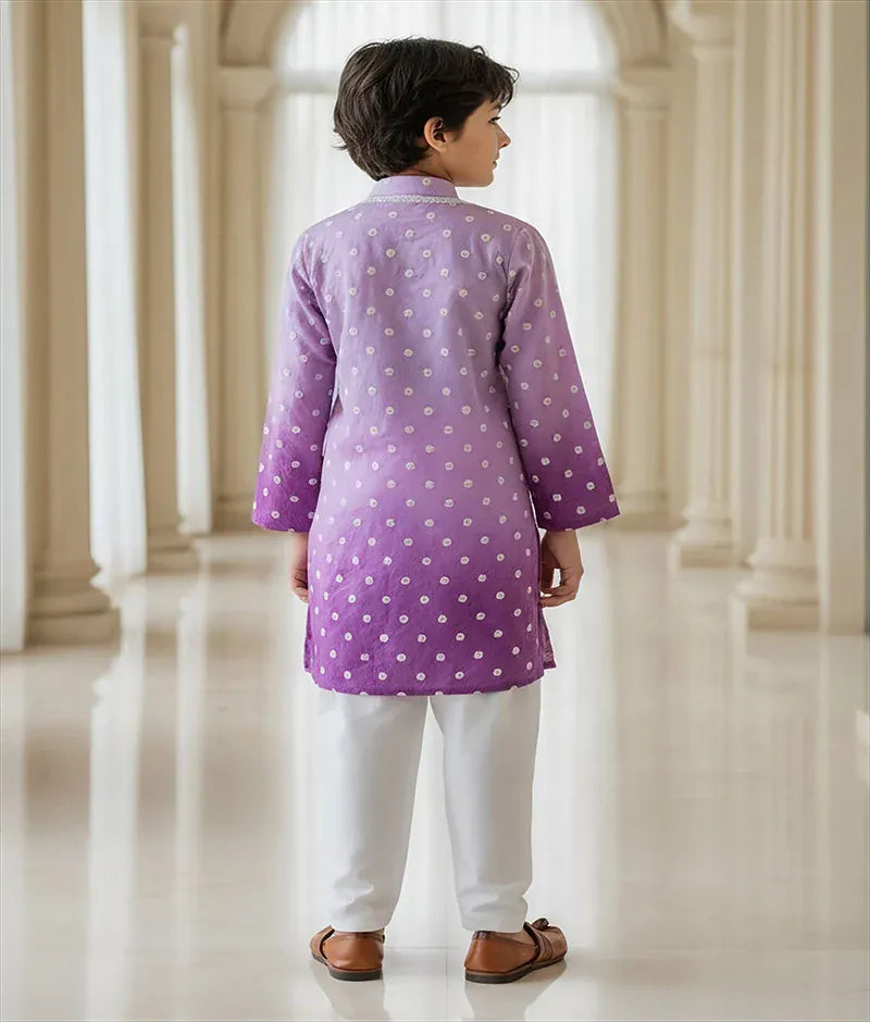 Luxe Lilac Ombre Embroidered Kurta Salwar