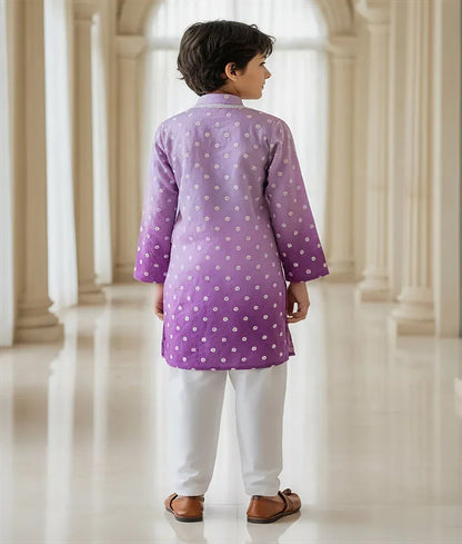 Luxe Lilac Ombre Embroidered Kurta Salwar