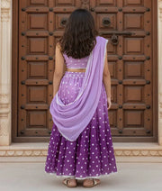 Luxe Lilac Ombre Embroidered Lehenga Choli Set