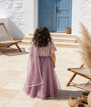 Luxe Lilac Parsi Lehenga Choli Set