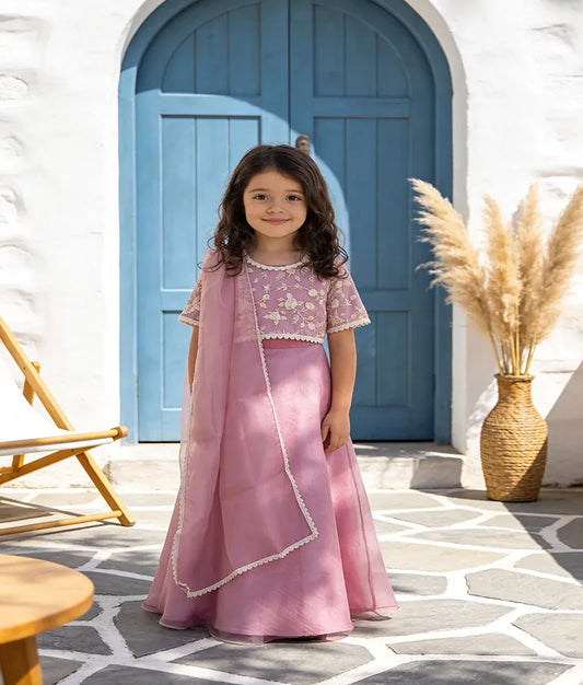 Luxe Lilac Parsi Lehenga Choli Set