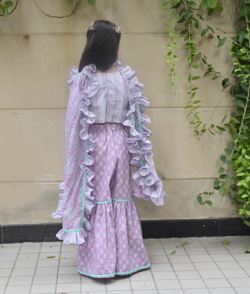 Luxe Lilac Printed Top with Sharara