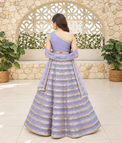 Lilac Sequins Lehenga Choli Dupatta for Girls - Luxe Lilac Sequins Lehenga Choli Dupatta for Girls