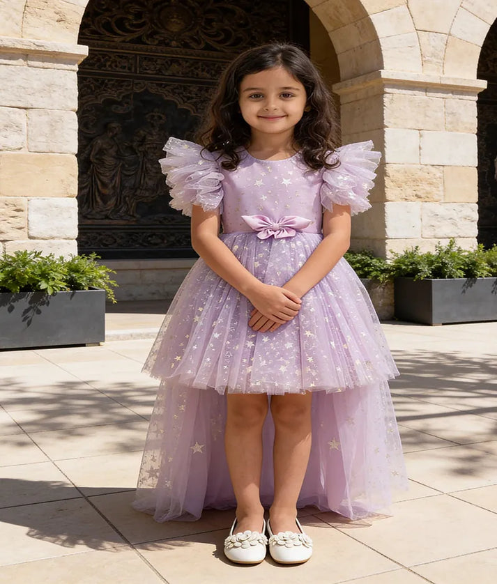 Luxe Lilac Star Net Dress