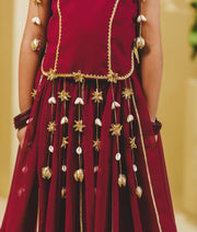 Luxe Maroon Georgette Lehenga Choli Set