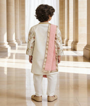 Luxe Off white Embroidery Sherwani with Off White Chudidar for Boys