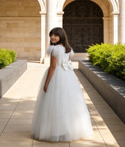 Luxe Off white Net Gown for Girls