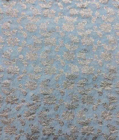 Luxe Off white Sequins Light Blue Brocade Lehenga with Choli Boti Net Dupatta for Girls