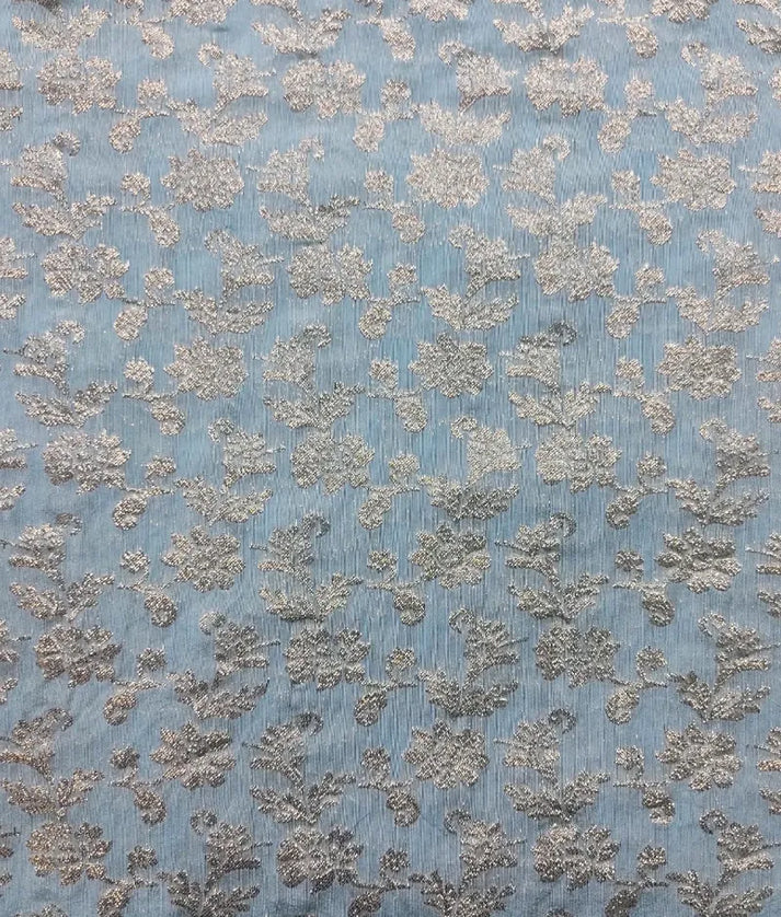 Luxe Off white Sequins Light Blue Brocade Lehenga with Choli Boti Net Dupatta for Girls