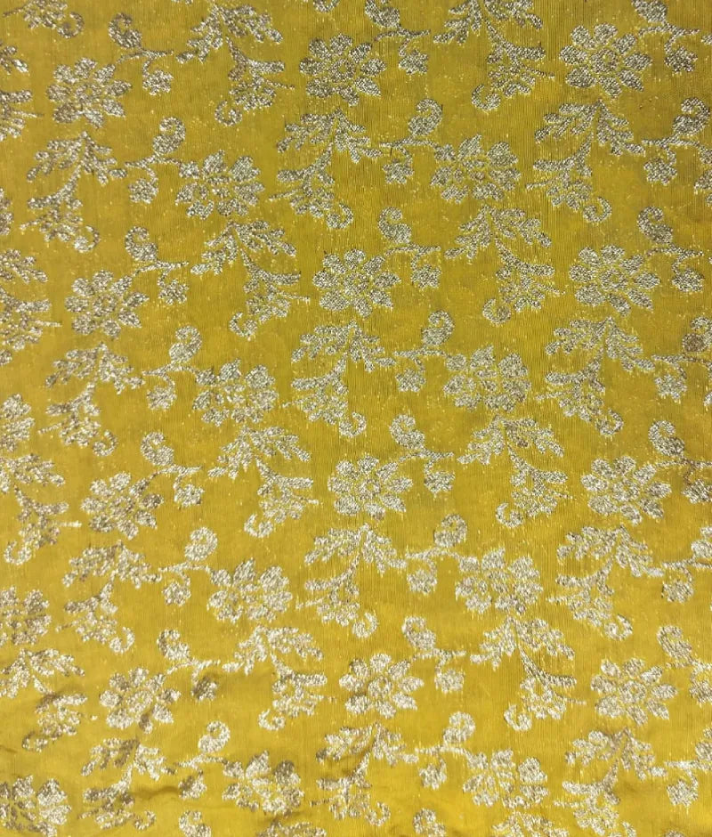 Luxe Off white Sequins Yellow Brocade Lehenga with Choli Boti Net Dupatta for Girls