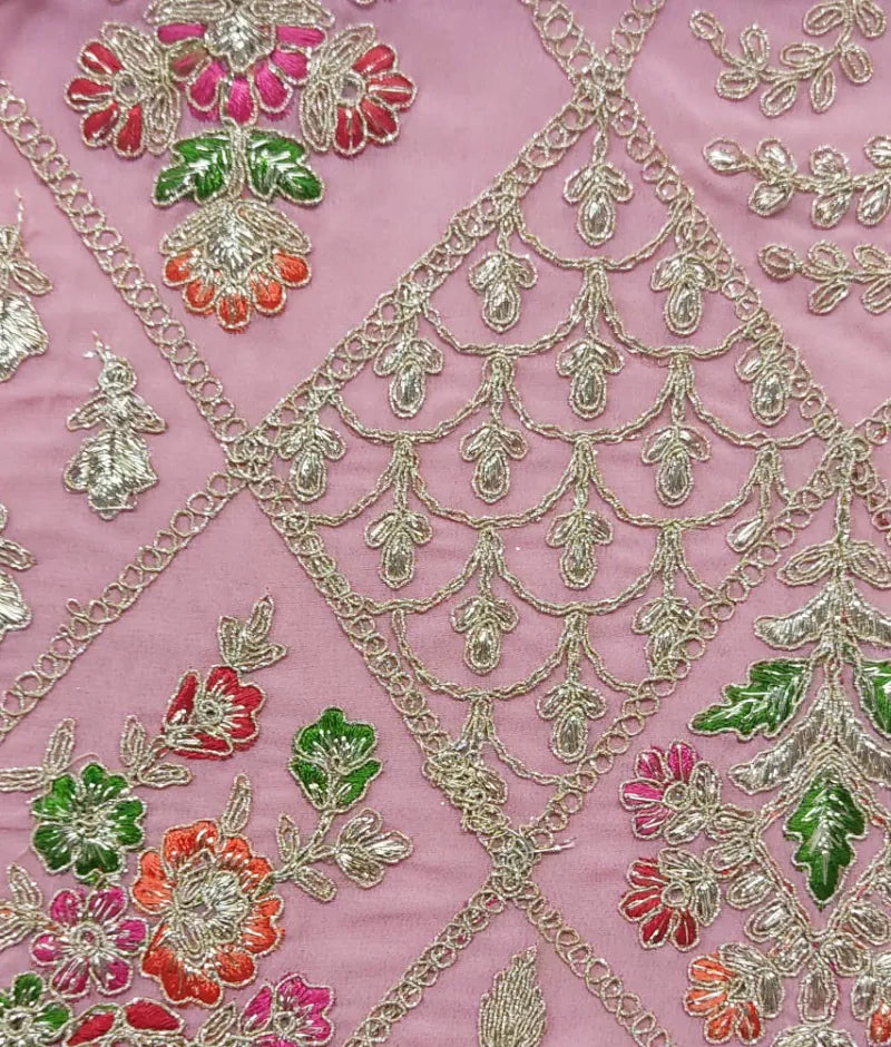 Luxe Onion Pink Lehenga Choli Set for Girls