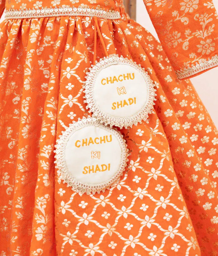 Luxe Orange Chanderi Lehenga Choli