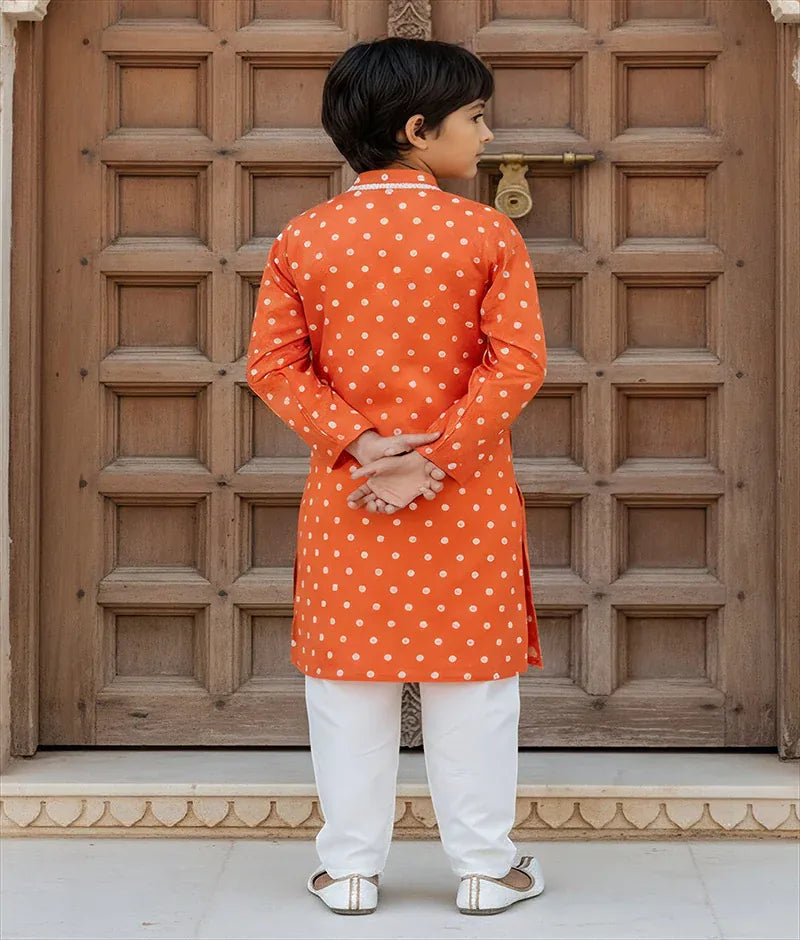 Luxe Orange Ombre Embroidered Kurta Salwar