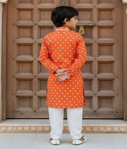 Luxe Orange Ombre Embroidered Kurta Salwar