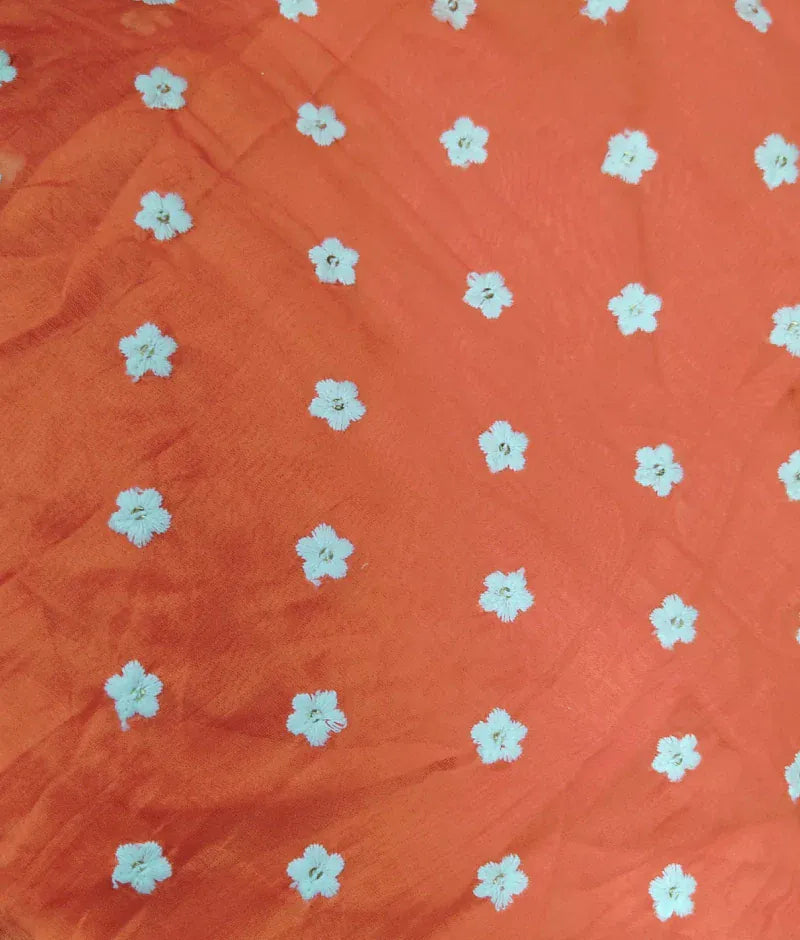 Luxe Orange Ombre Embroidered Lehenga Choli Set