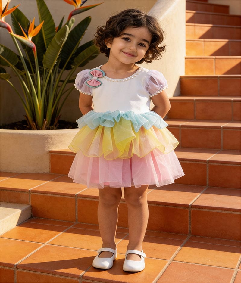 Luxe Organza Frills Frock for Girls